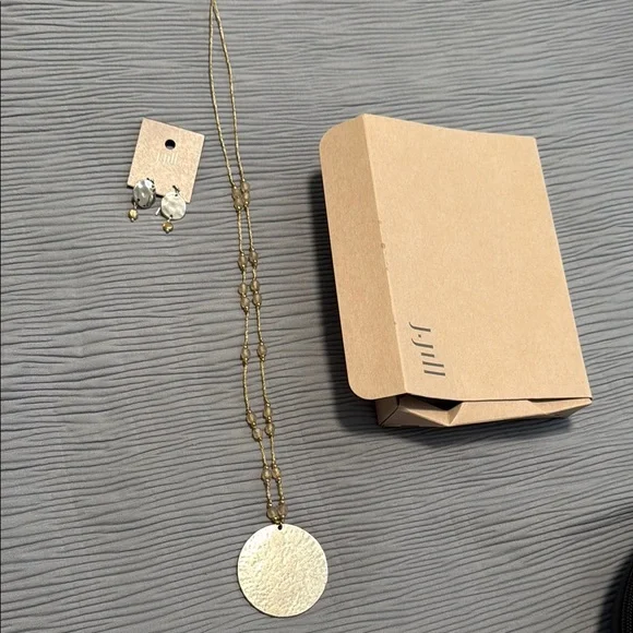 J. Jill Gold and Silver Textured Necklace and earrings - Picture 3 of 4